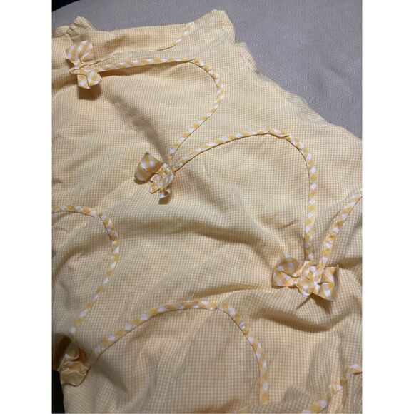 Vintage Yellow Gingham Fit & Flare Dress L - Picture 9 of 10